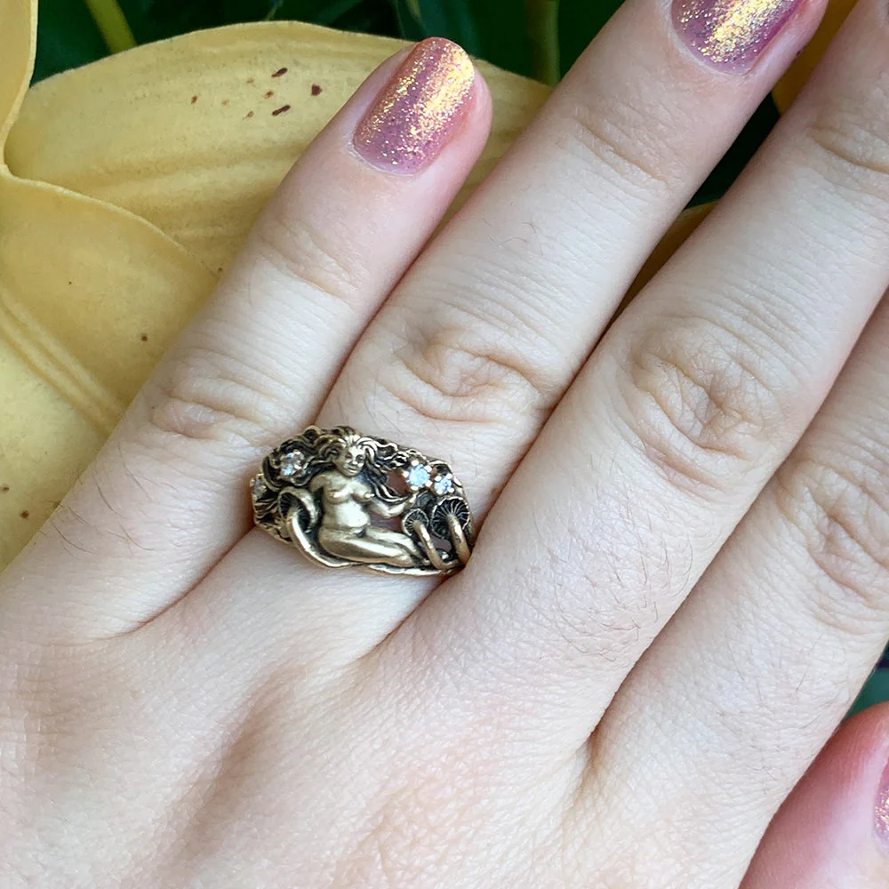 Diamond & Yellow Gold Ring - "Lightkeeper" - Image 7