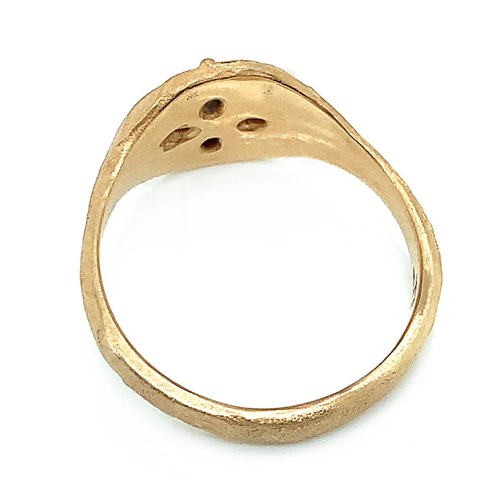 Diamond Baguette Gold Signet Ring - "Byzantium" - Image 4
