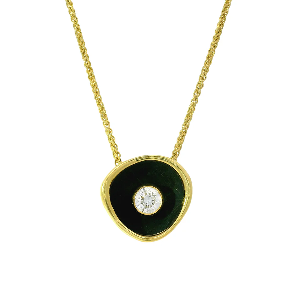 Diamond & Blackened Cobalt Chrome Necklace - "Confluence" - Image 2