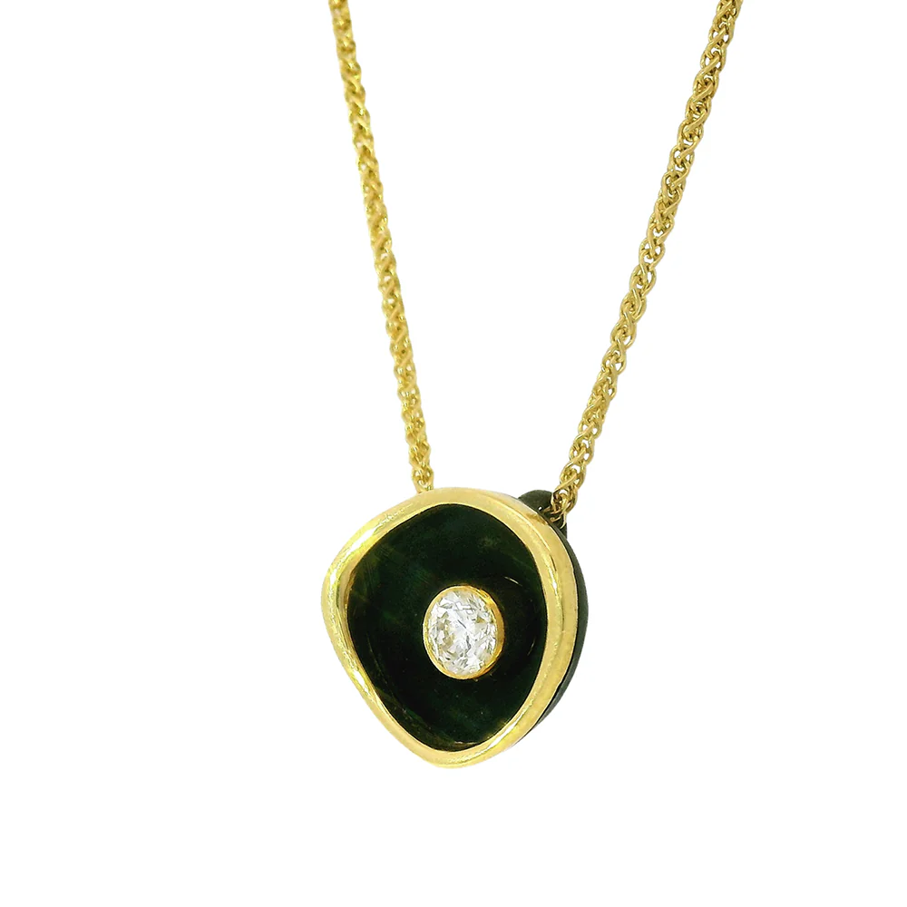 Diamond & Blackened Cobalt Chrome Necklace - "Confluence" - Image 3