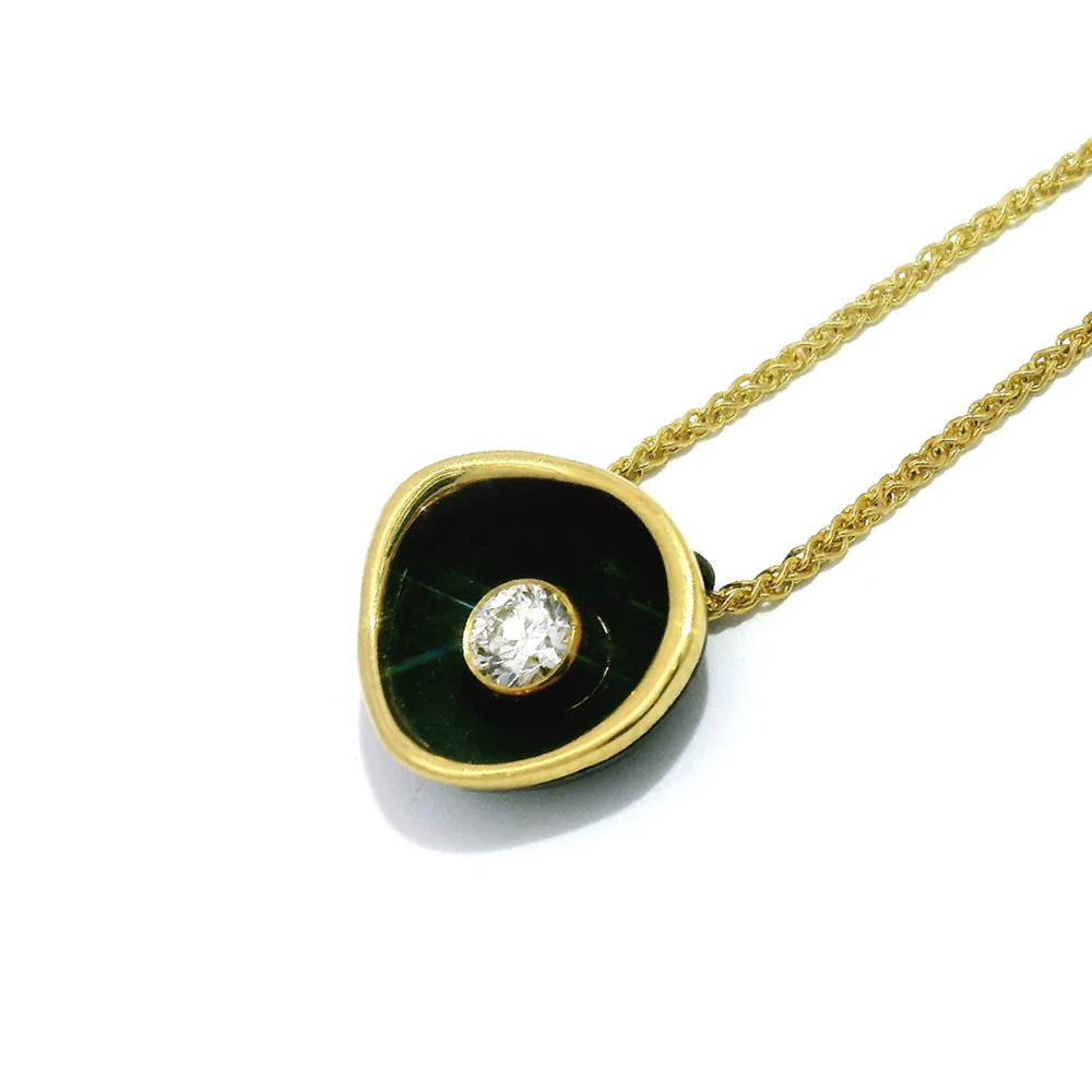 Diamond & Blackened Cobalt Chrome Necklace - "Confluence" - Image 4