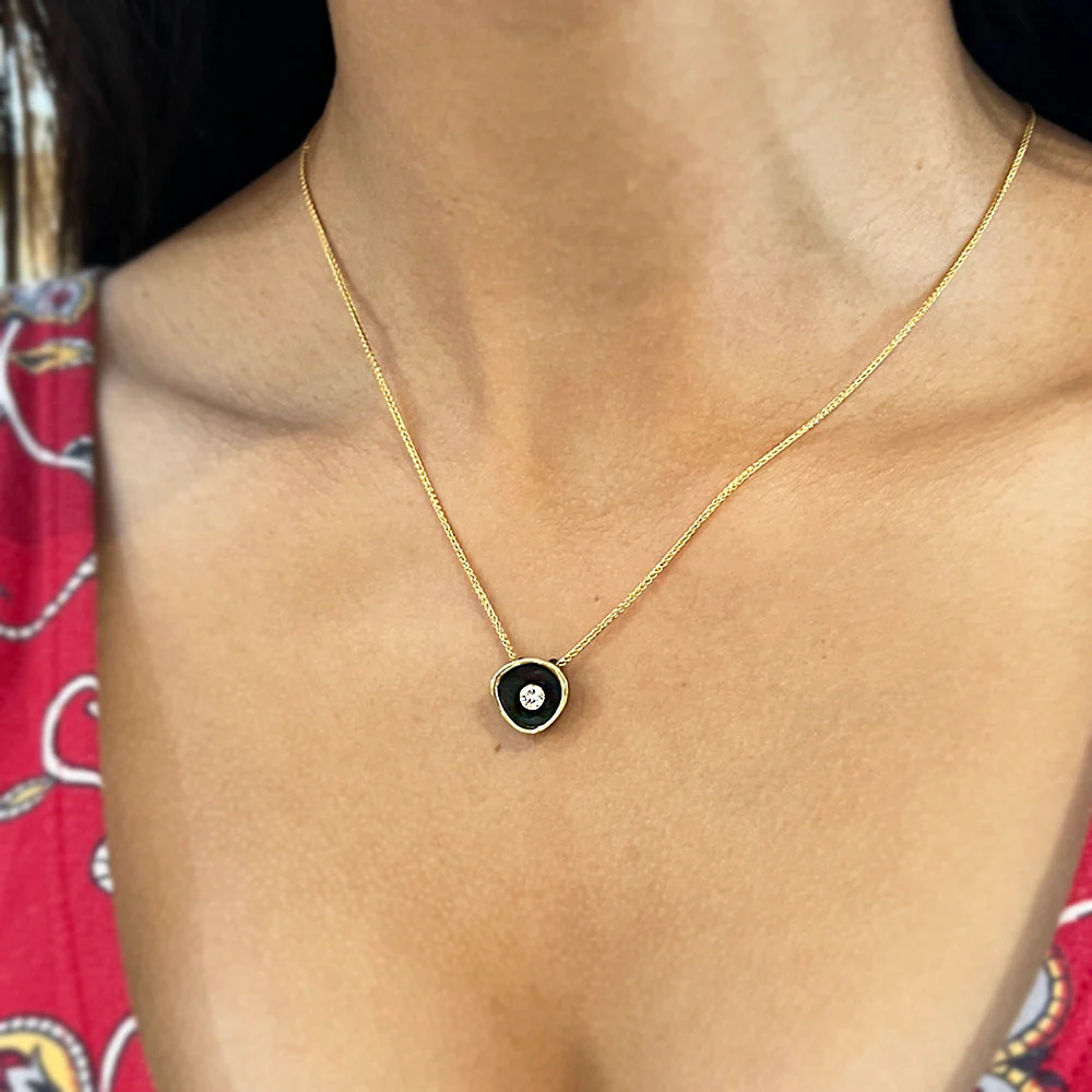 Diamond & Blackened Cobalt Chrome Necklace - "Confluence" - Image 5