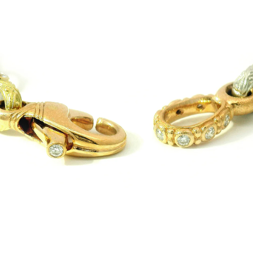 Diamond, Gold, & Platinum Three-Tone Bracelet - "Victorian" - Image 4