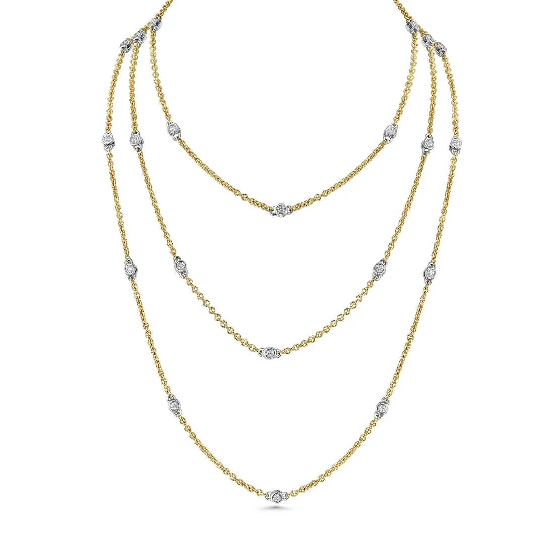 Diamond Rolling Link Station Necklace - "Celebration" - Image 3