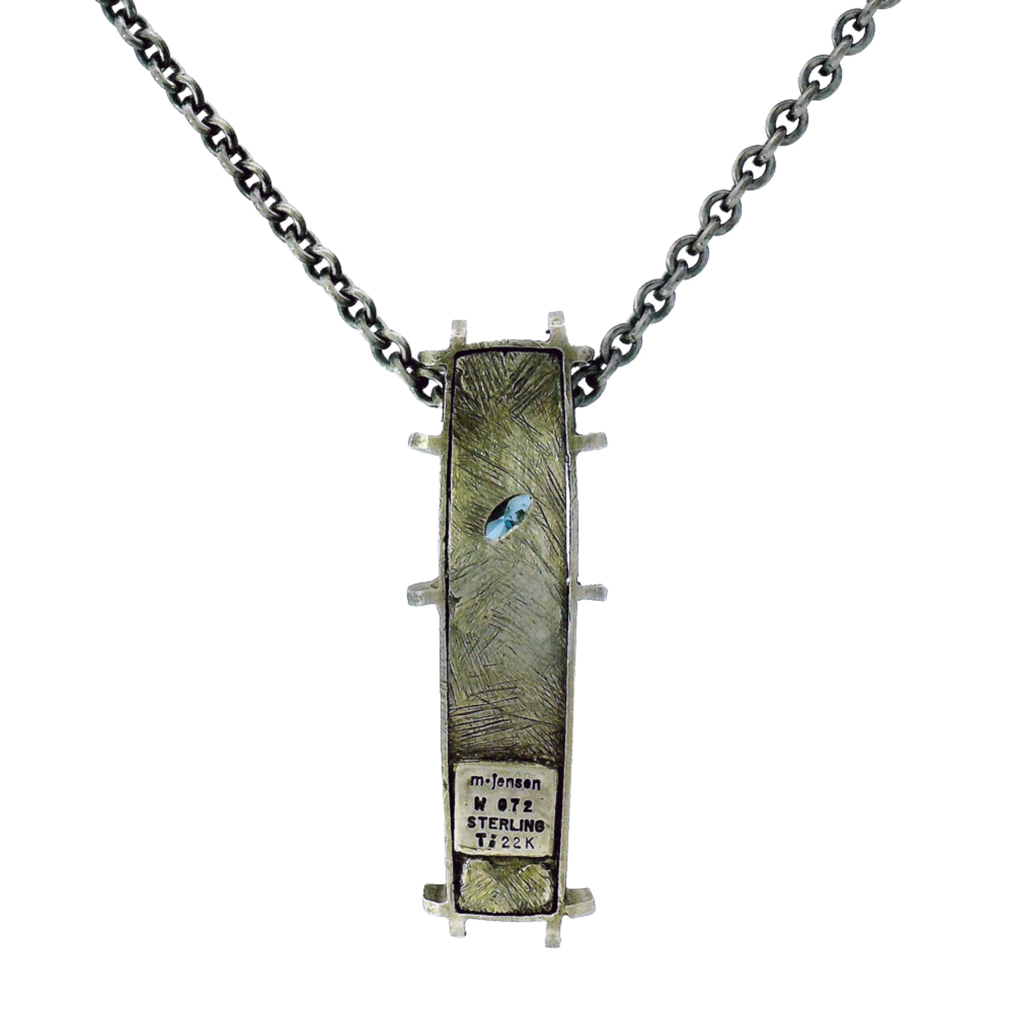 Diamond, Sterling Silver, & Gold Enamel Neckalce - "3 Box" - Image 5