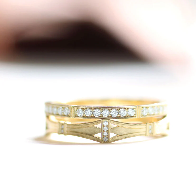Diamond Wedding Band - "Round Isabella" - Image 2