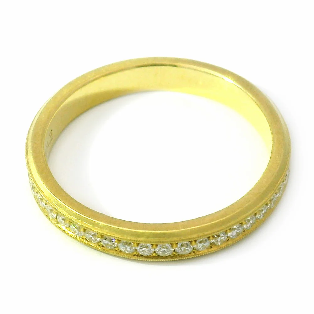 Diamond & Yellow Gold Eternity Band - "Hana" - Image 3