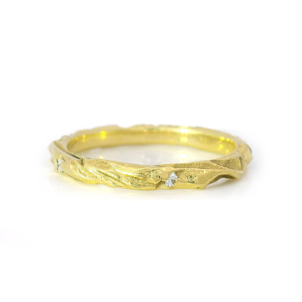 Diamond & Yellow Gold Ring - "Arches" - Image 3