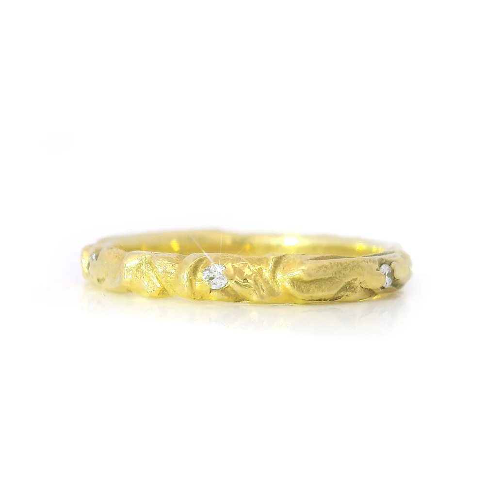 Diamond & Yellow Gold Ring - "Arches" - Image 5