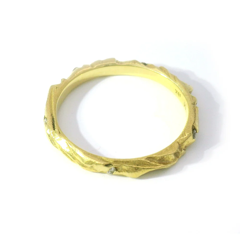Diamond & Yellow Gold Ring - "Arches" - Image 6