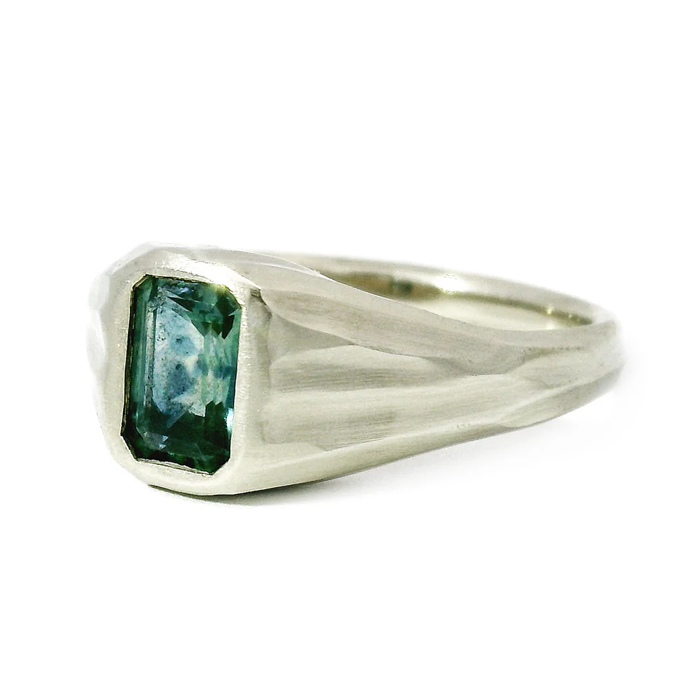 Emerald-Cut Montana Sapphire Signet Ring -"Roam Free" - Image 4