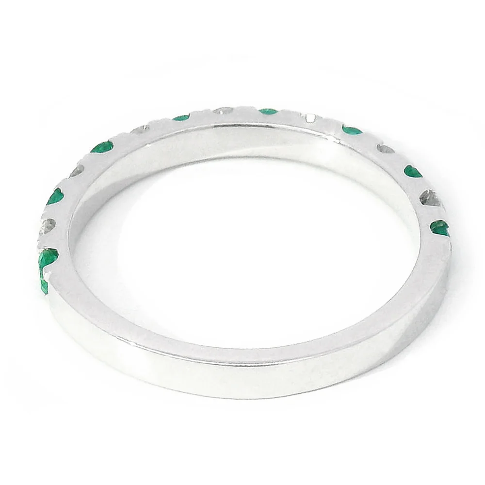 Emerald, Diamond & White Gold Ring - "Cadence" - Image 3