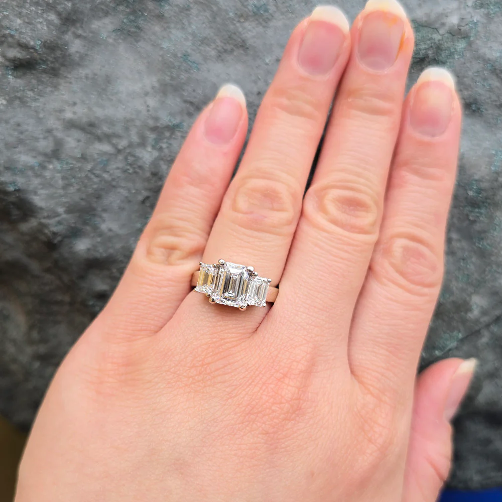 Estate Lab Grown Diamond & White Gold Ring - "Auda" - Image 5