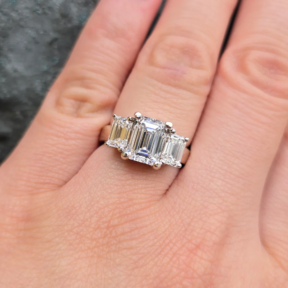 Estate Lab Grown Diamond & White Gold Ring - "Auda" - Image 6