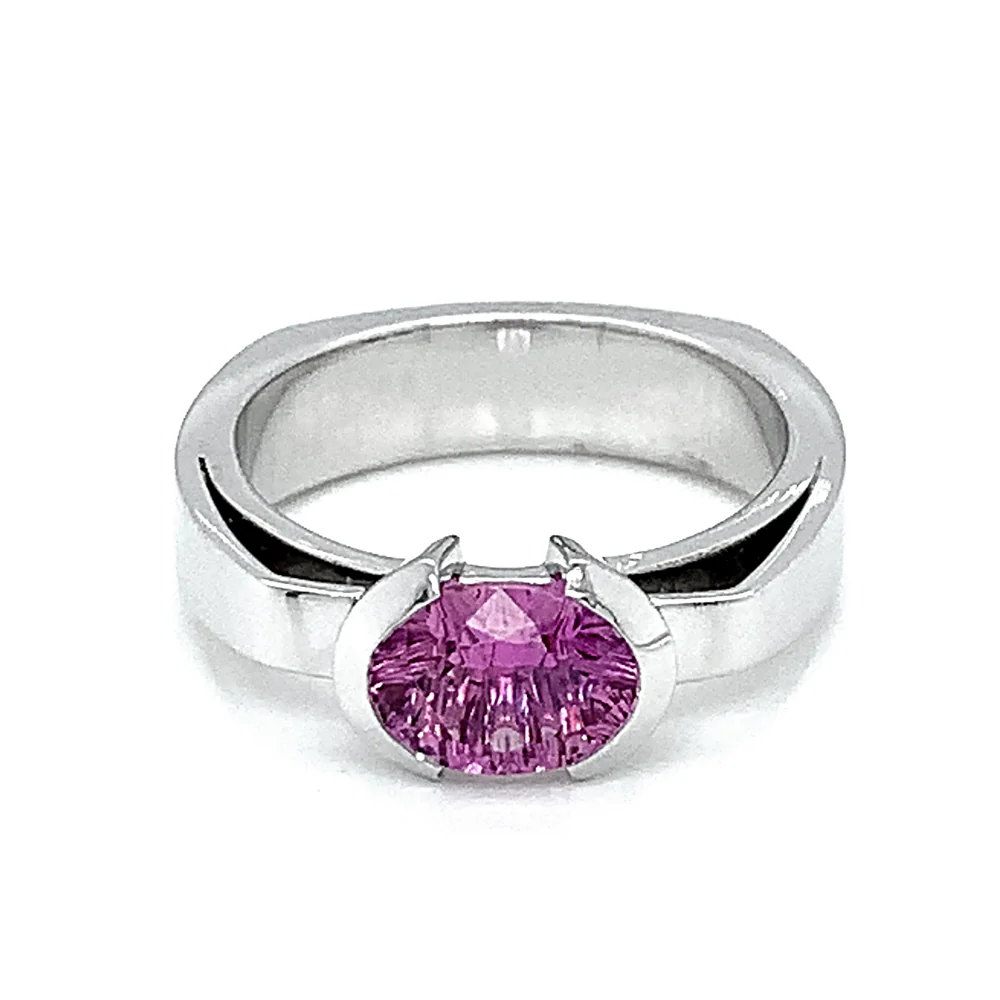 Fantasy-Cut Hot Pink Sapphire Engagement Ring- "Cosmopolitan" - Image 6