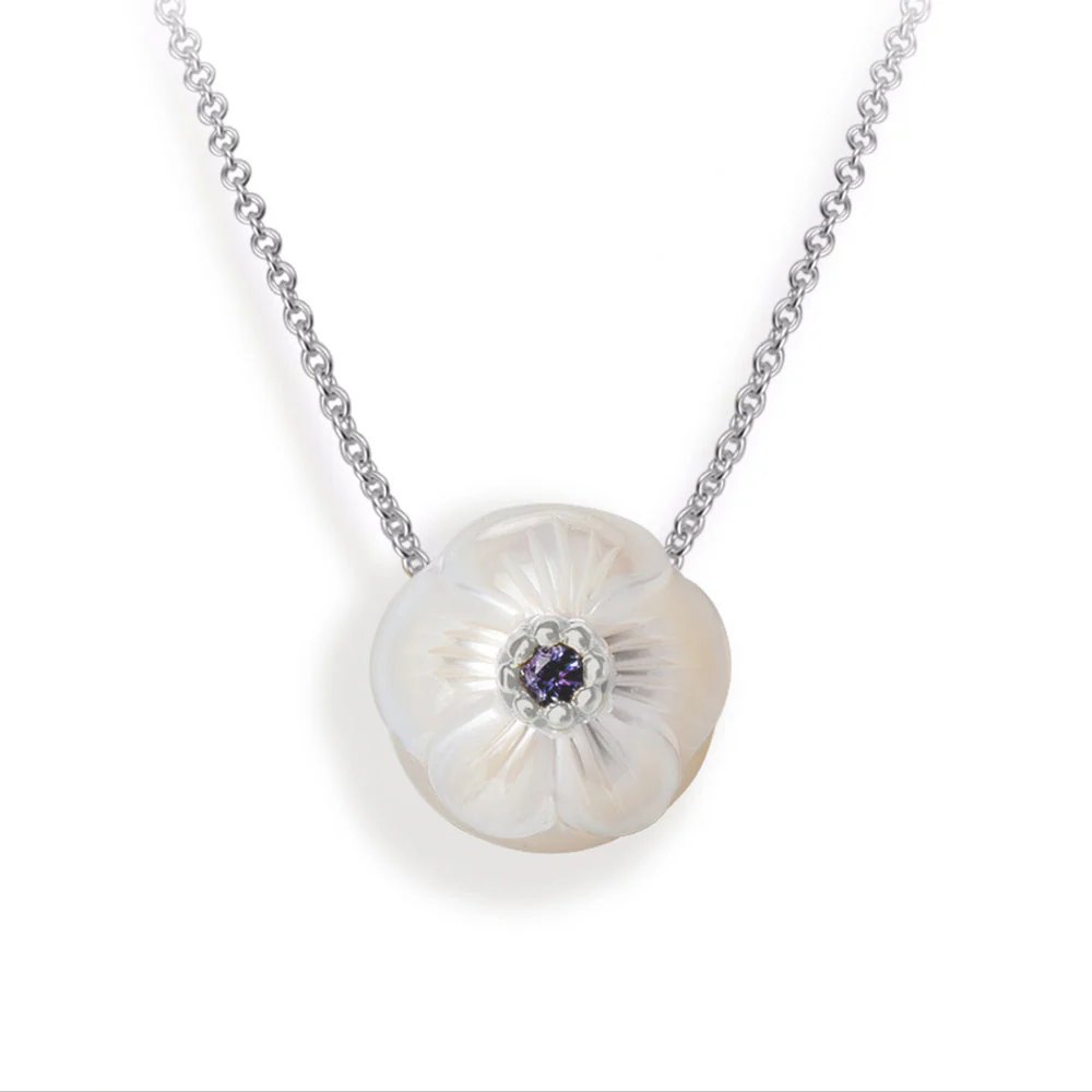 Freshwater Pearl & Amethyst Necklace - "Violet" - Image 2