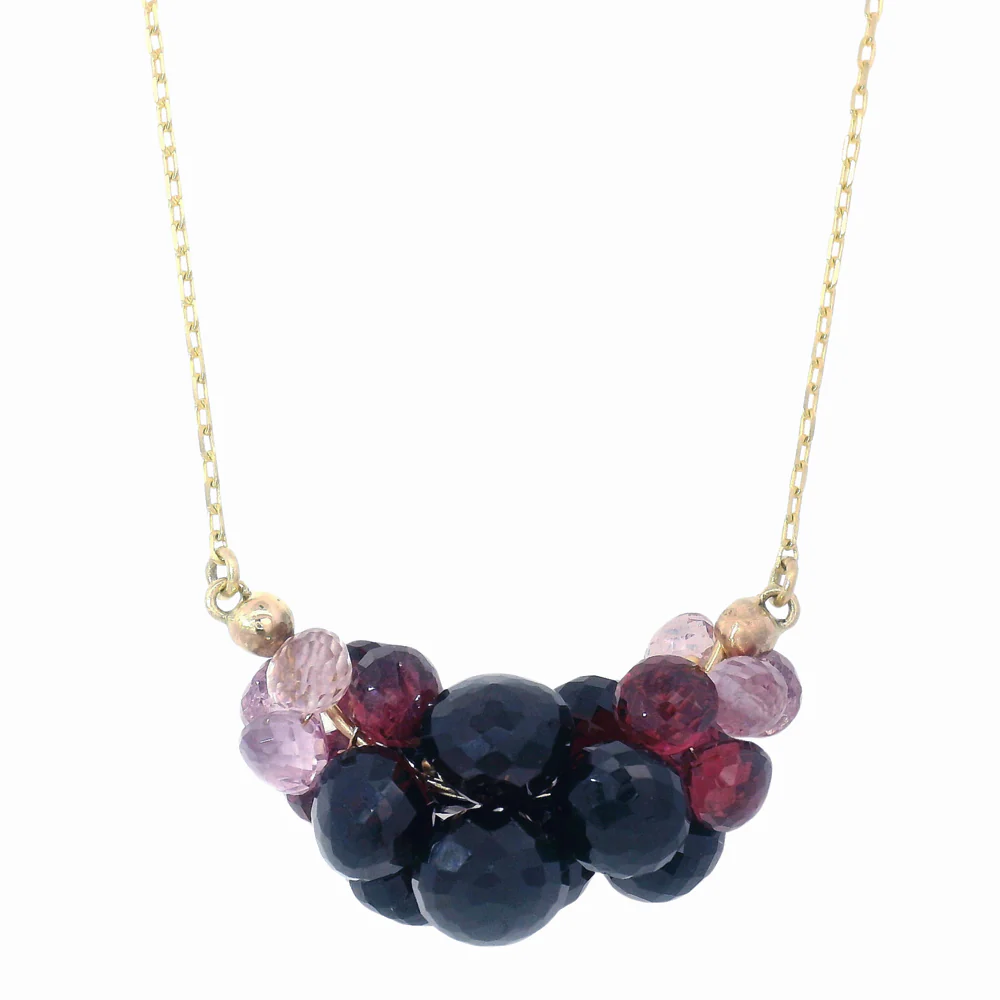 Garnet Briolette Cluster Necklace - "Large Cloud" - Image 3