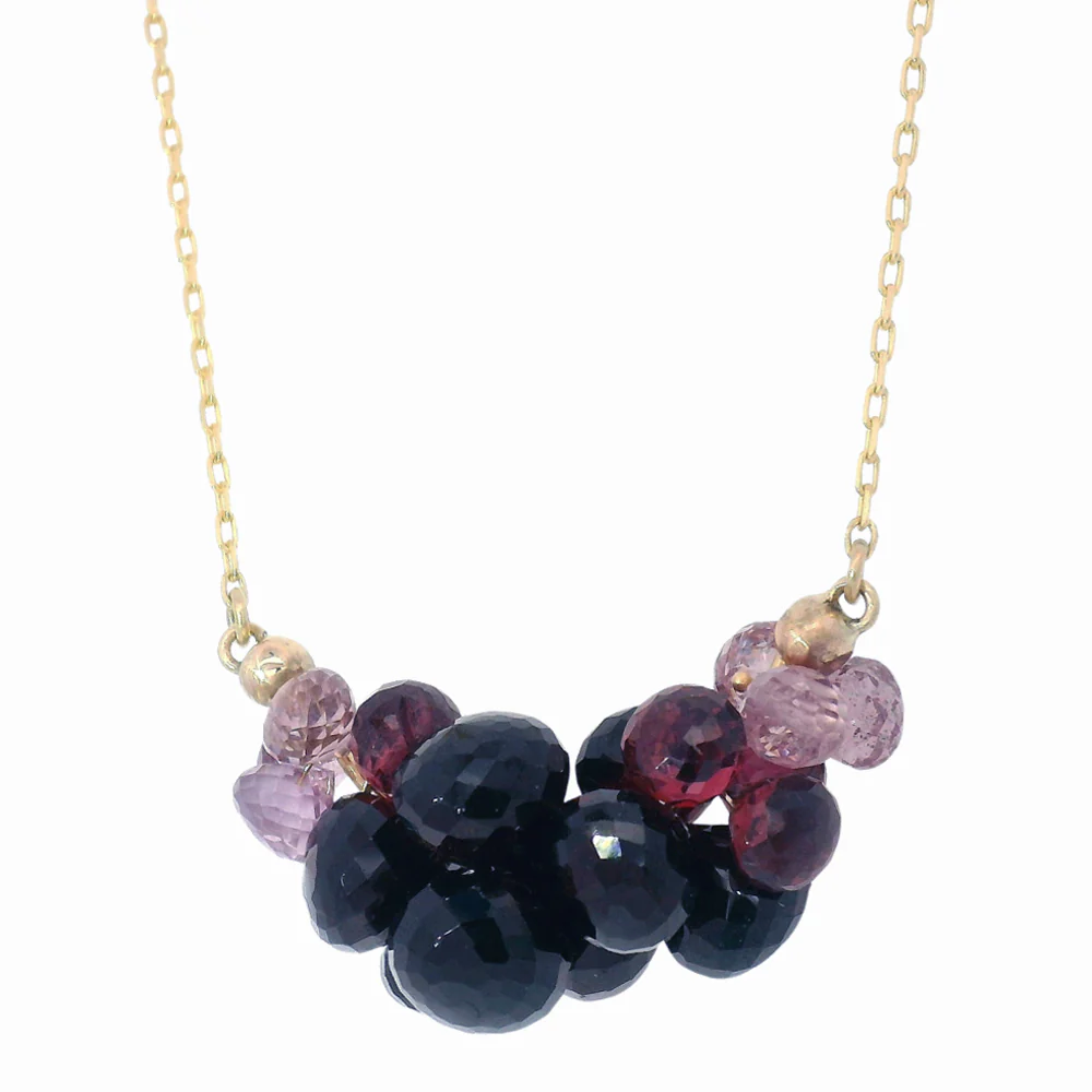 Garnet Briolette Cluster Necklace - "Large Cloud" - Image 4