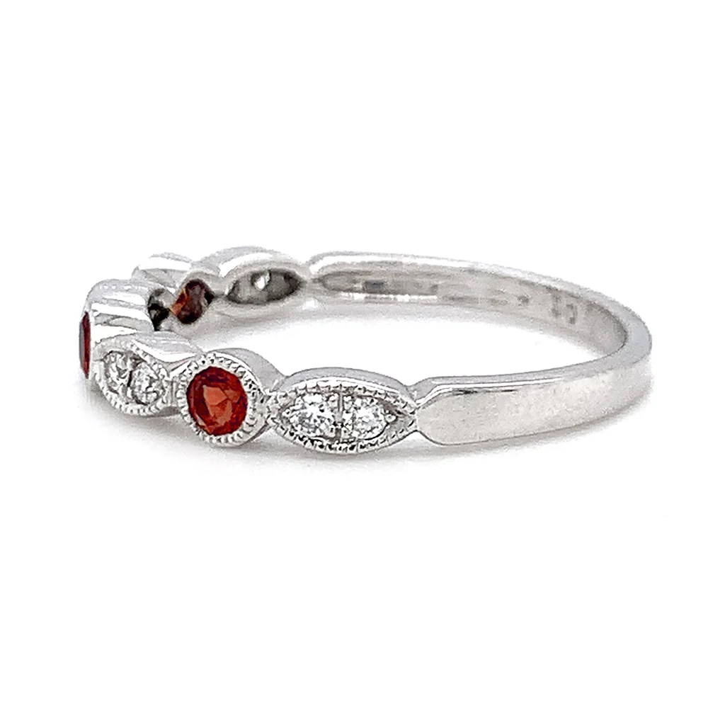 Garnet & Diamond Stackable Band - Image 2