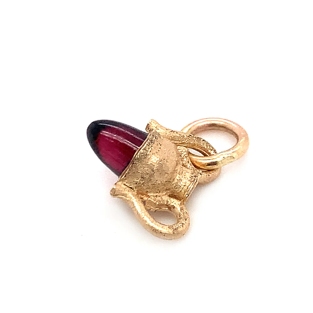 Garnet & Yellow Gold Pendant - "Garnet Amphora" - Image 3