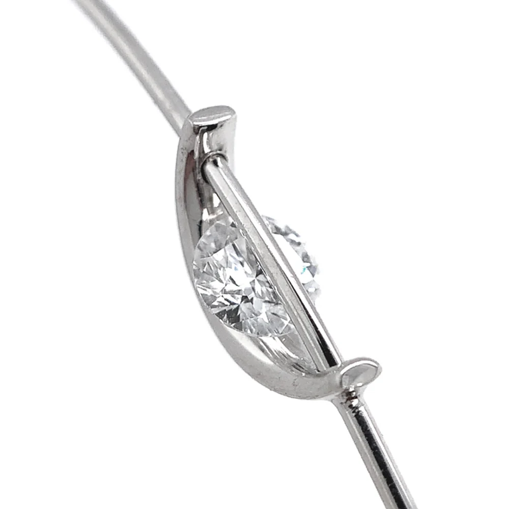Diamond V-Drop Earrings - "Liberté" - Image 3