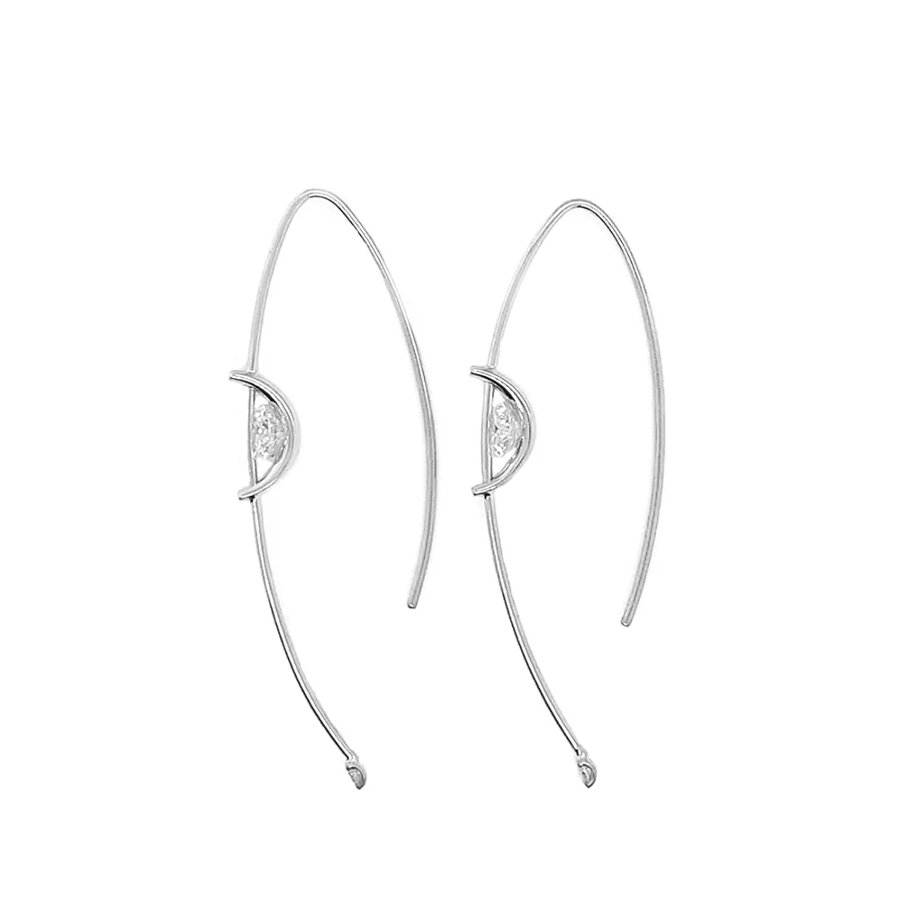 Diamond V-Drop Earrings - "Liberté" - Image 4