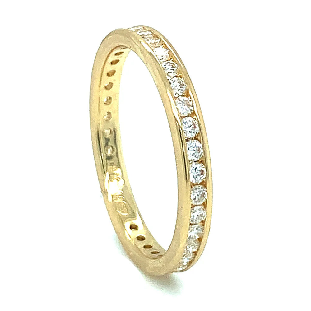 Gold and Diamond Eternity Band - "Royal Yellow"