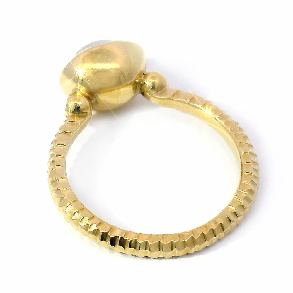 Rainbow Moonstone & Diamond Wishing Well Ring - "Prismatic Daydream" - Image 6