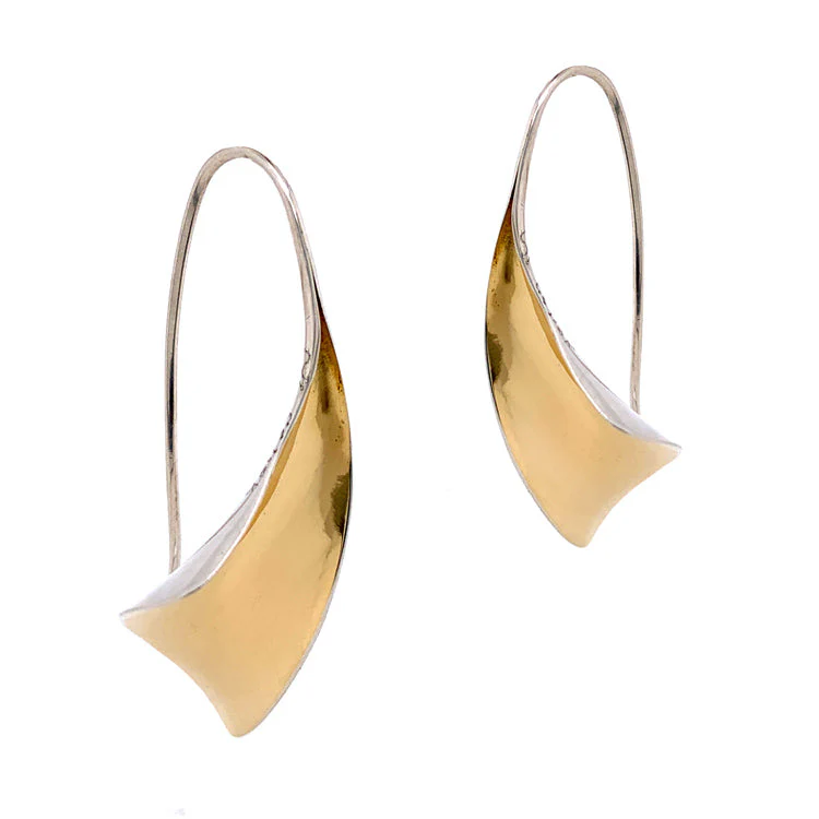 Gold & Sterling Silver Drop Earrings -"Springtime of Youth" - Image 3