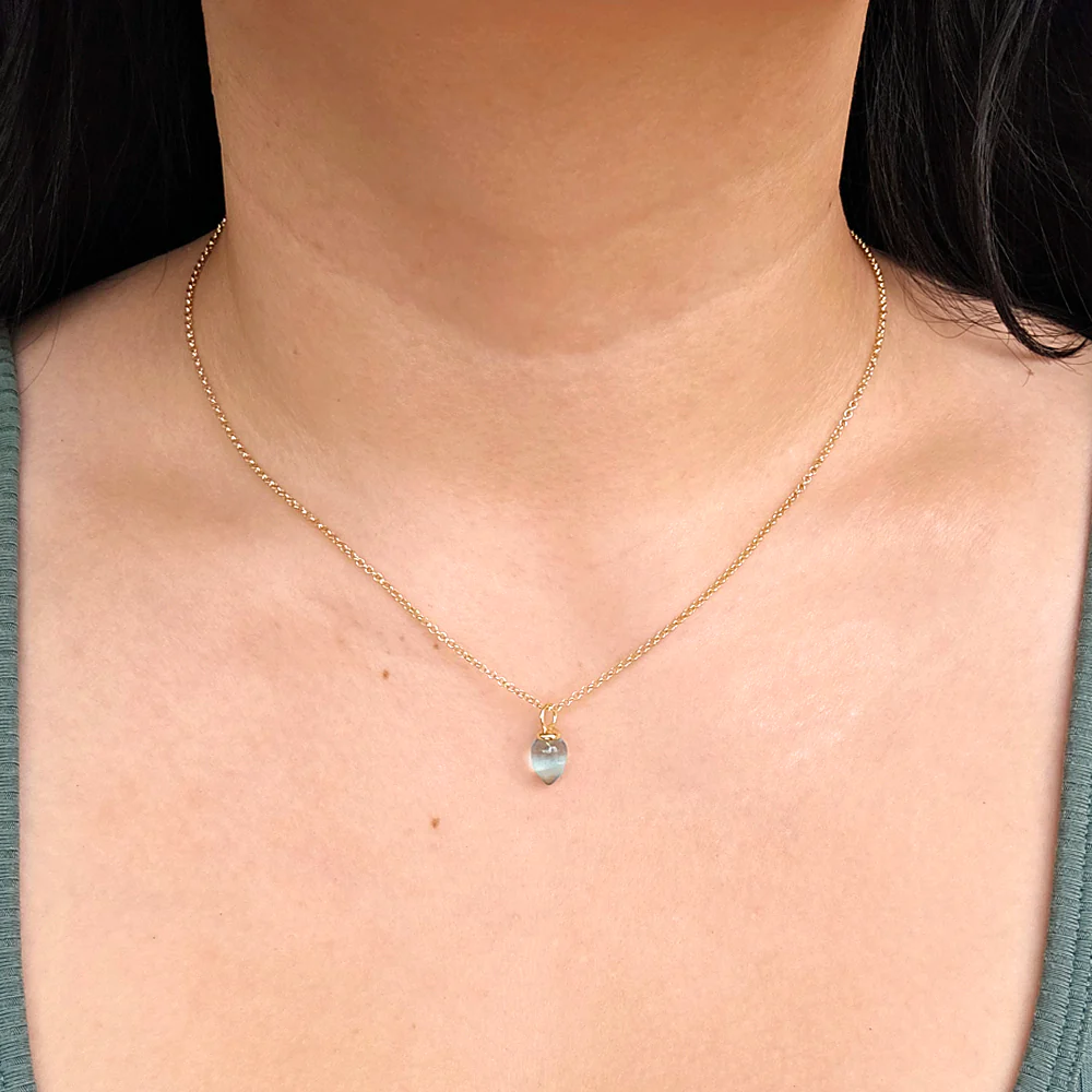Gold Vermeil Blue Topaz Necklace - "Pendulum" - Image 2