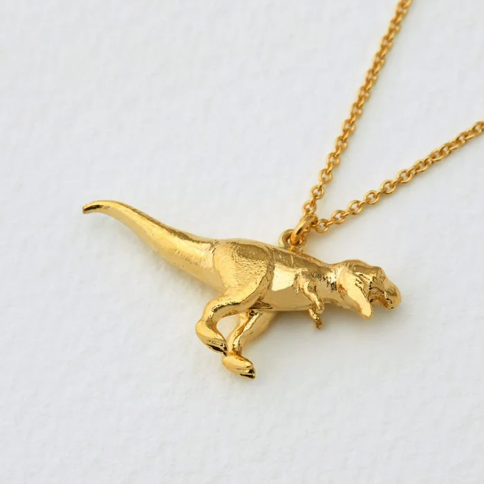 Gold Vermeil Dinosaur Necklace - "Tyrannosaurus Rex" - Image 2
