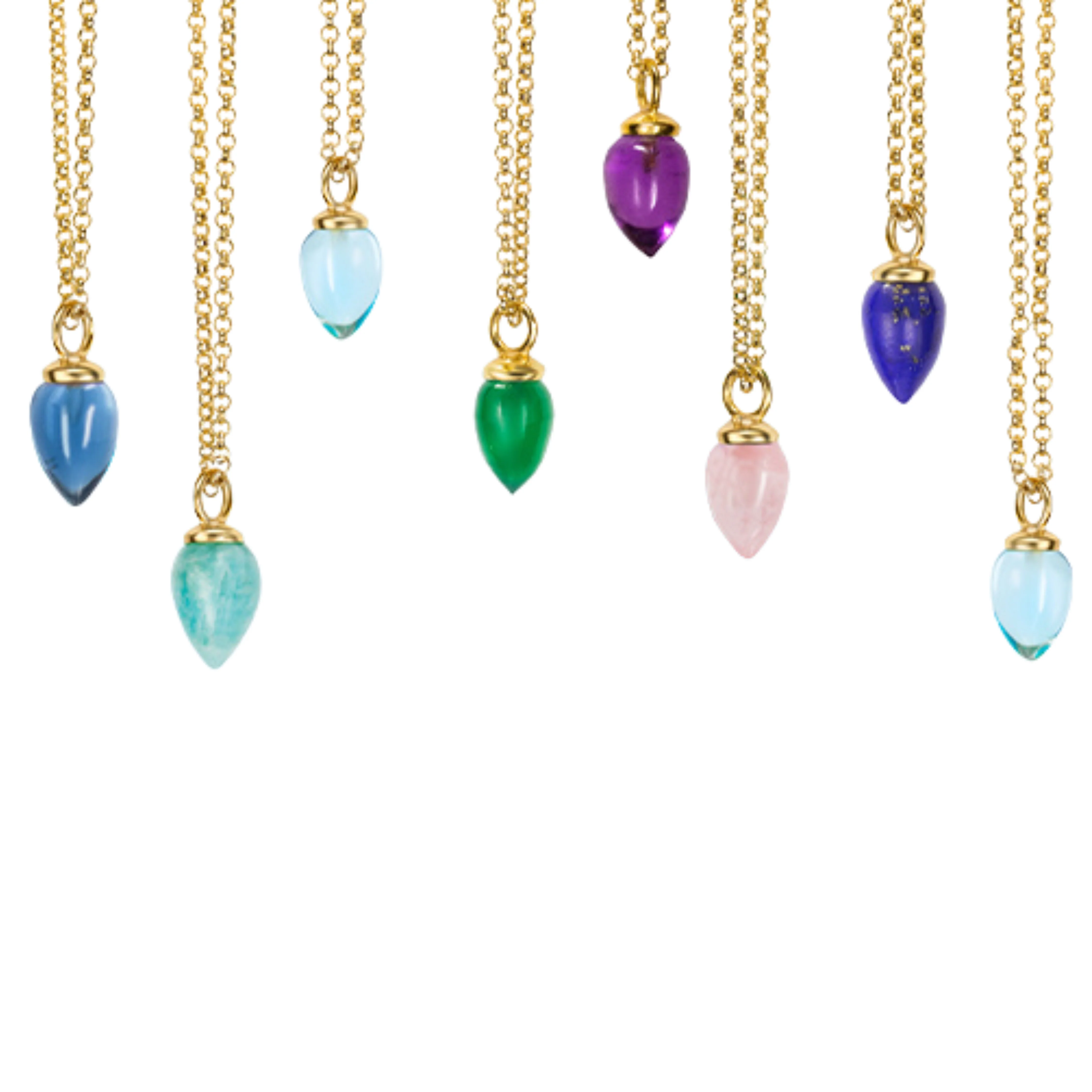 Gold Vermeil Iolite Necklace - "Pendulum" - Image 3