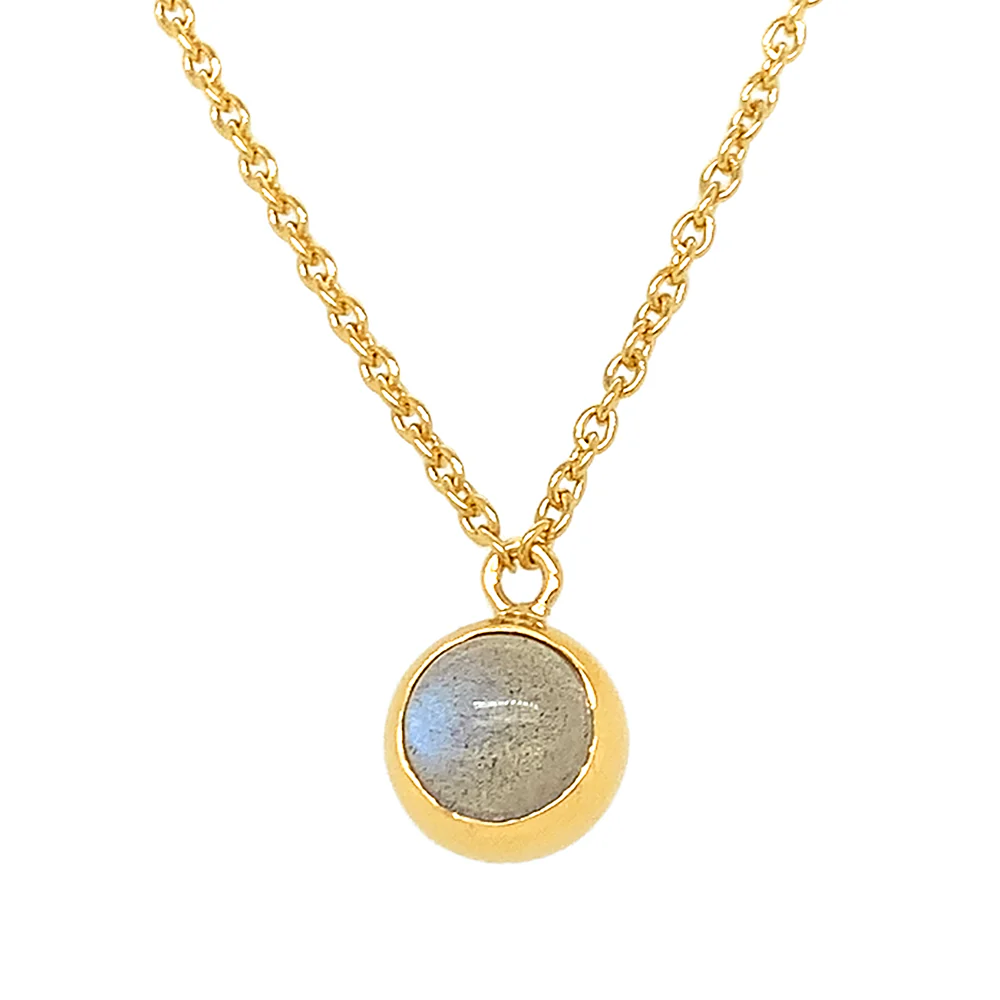 Gold Vermeil Labradorite Necklace - "Golden Mist " - Image 2