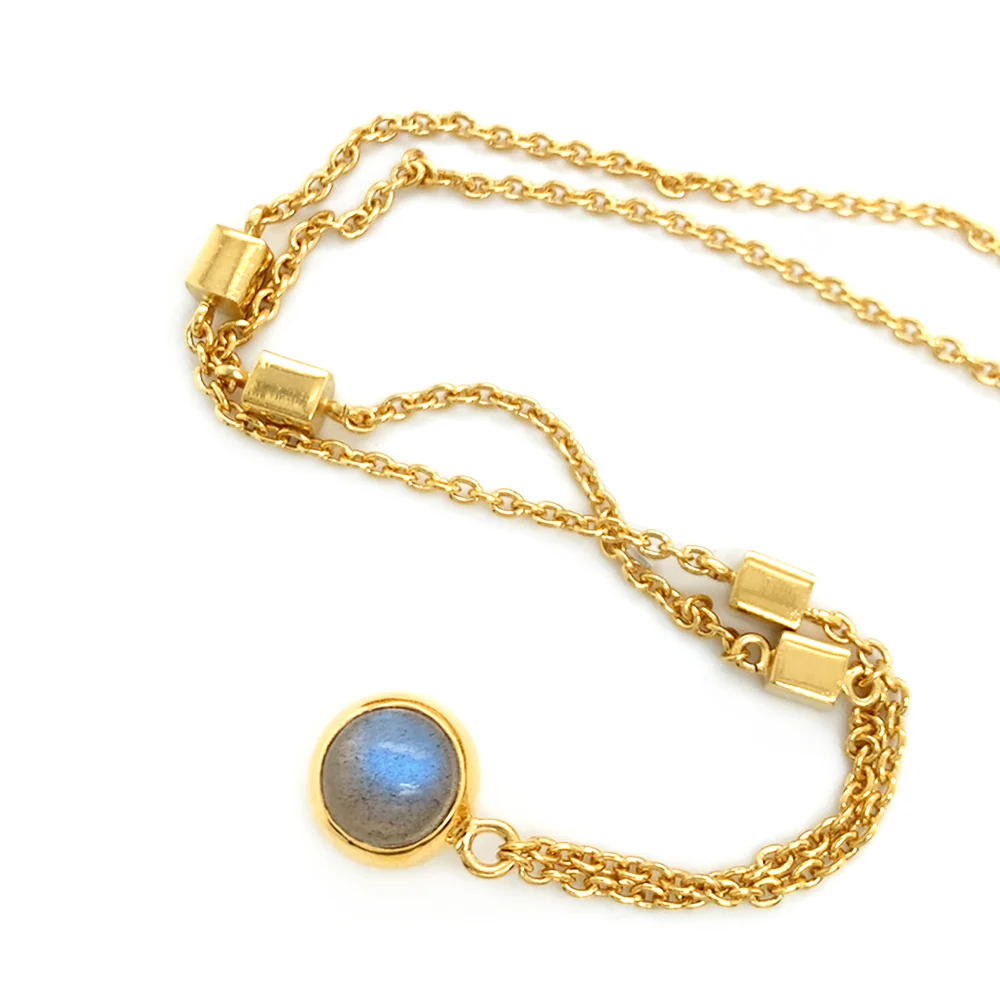 Gold Vermeil Labradorite Necklace - "Golden Mist " - Image 3