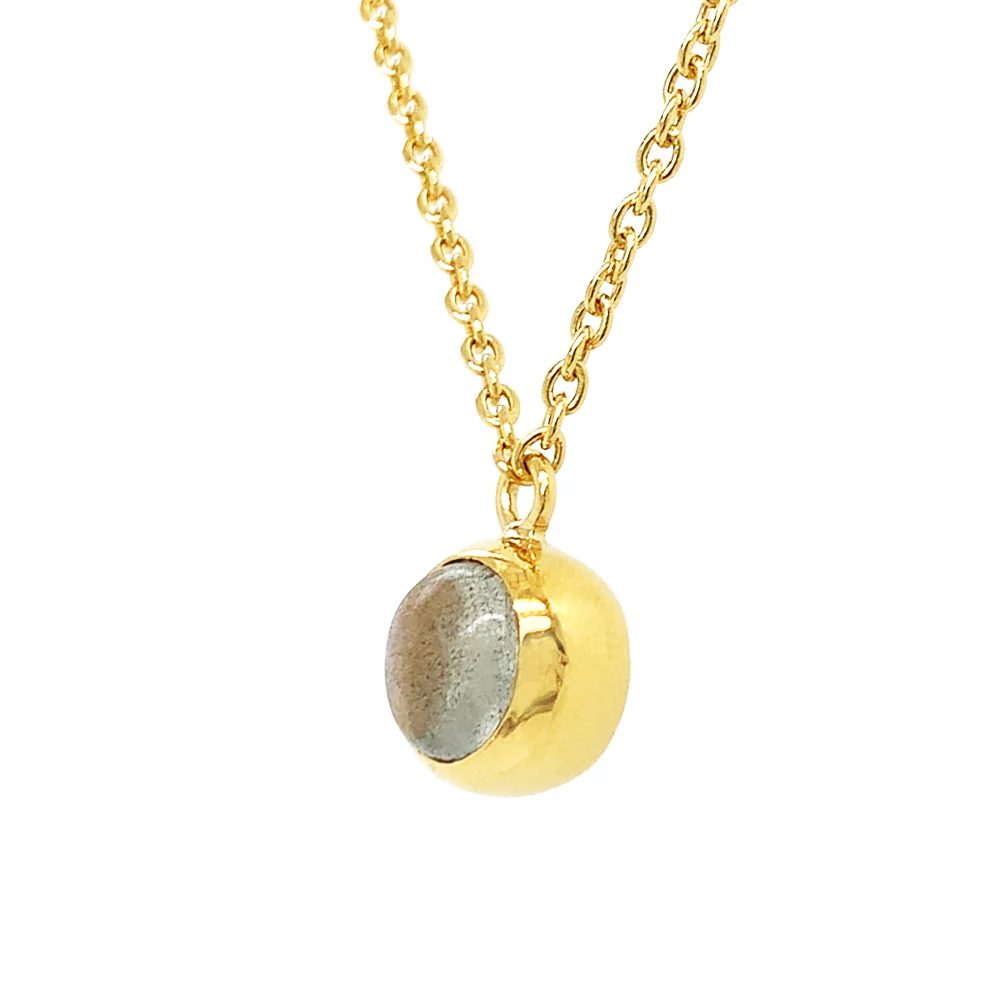 Gold Vermeil Labradorite Necklace - "Golden Mist " - Image 4