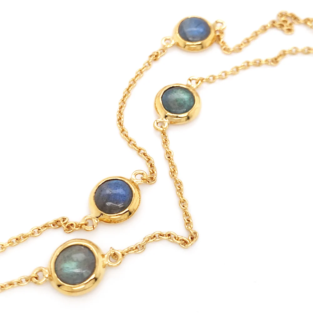 Gold Vermeil & Labradorite Station Necklace - Image 4