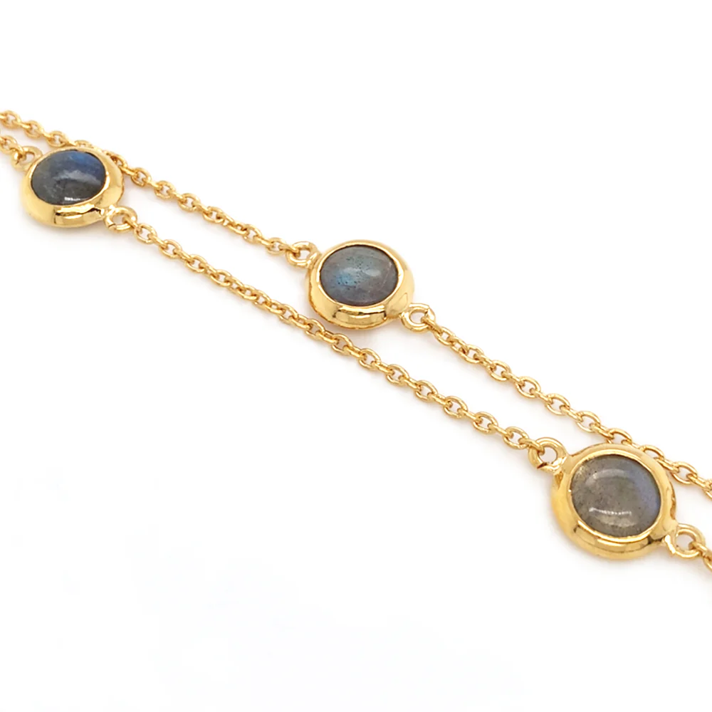Gold Vermeil & Labradorite Station Necklace - Image 5