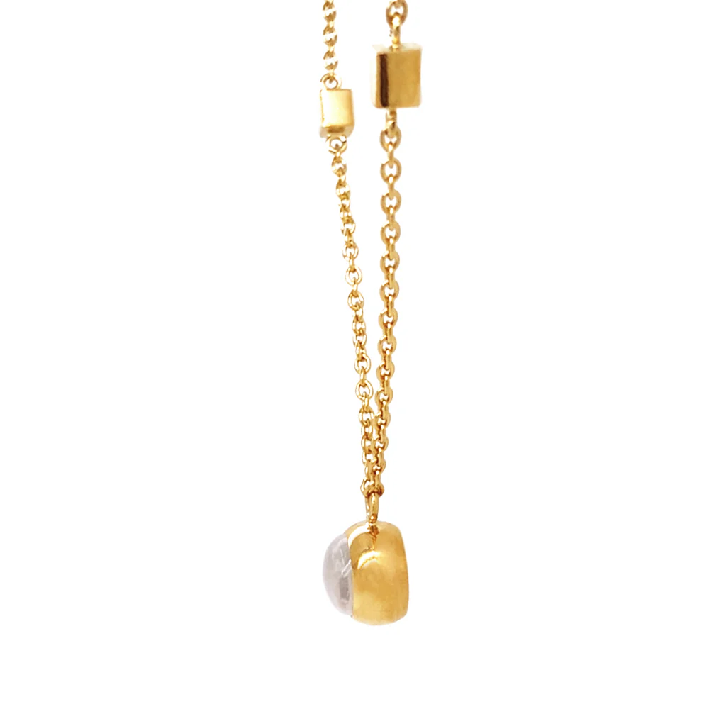 Gold Vermeil Moonstone Necklace - "Golden Array" - Image 2