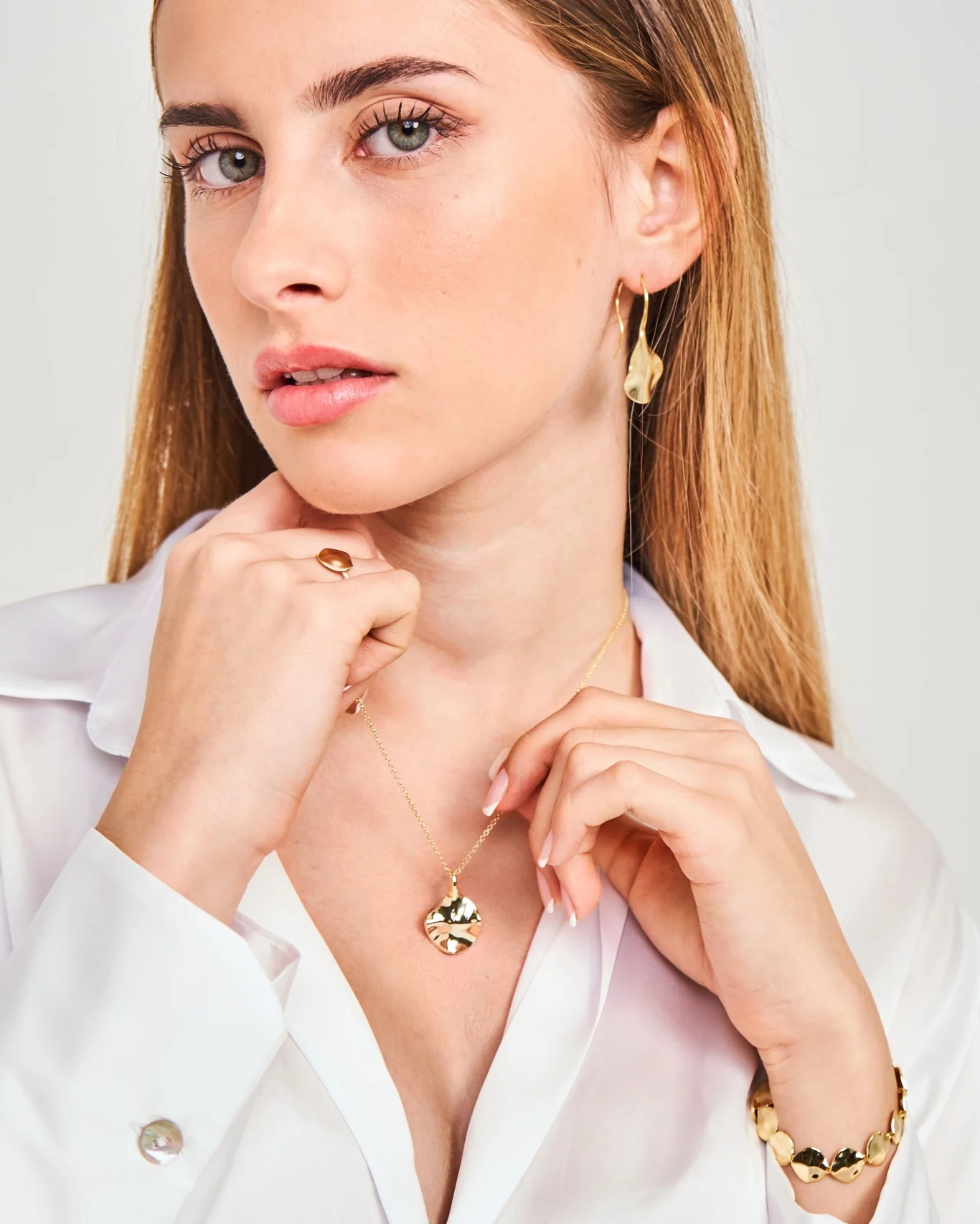 Gold Vermeil Necklace - "Aqua" - Image 3