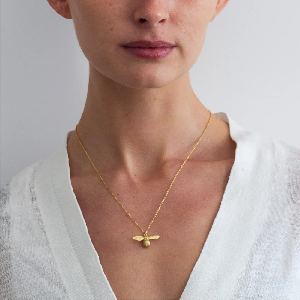 Gold Vermeil Necklace - "Baby Bee" - Image 3