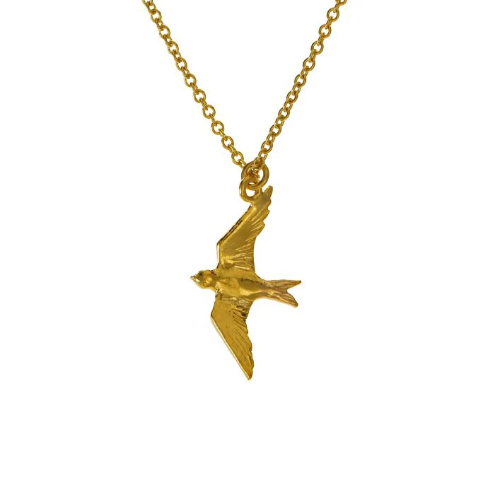 Gold Vermeil Necklace - "Flying Swallow" - Image 4
