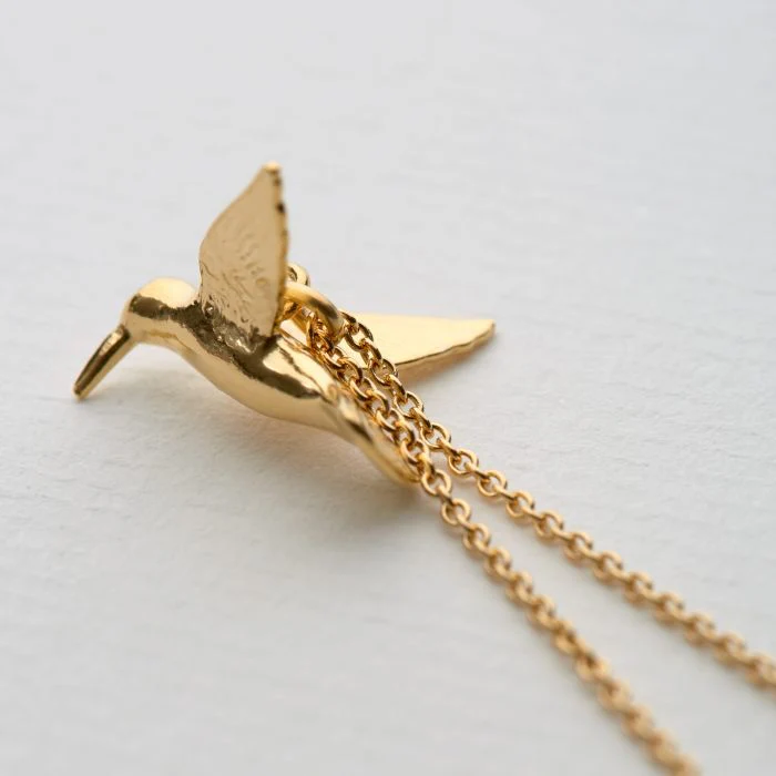 Gold Vermeil Necklace - "Hummingbird" - Image 2