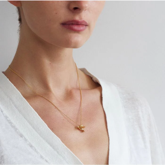 Gold Vermeil Necklace - "Hummingbird" - Image 4