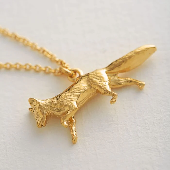 Gold Vermeil Necklace - "Prowling Fox" - Image 2