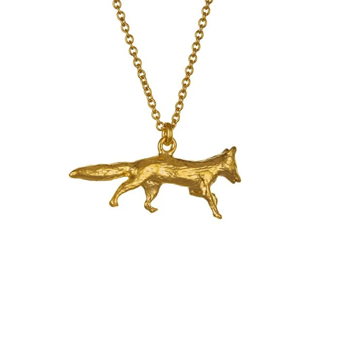 Gold Vermeil Necklace - "Prowling Fox" - Image 3