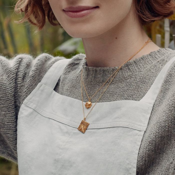 Gold Vermeil Necklace - "Sweetpea Seed Packet" - Image 2
