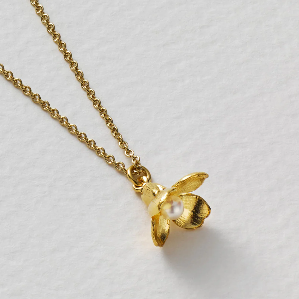 Gold Vermeil & Pearl Necklace - "Cuckoo Flower" - Image 2