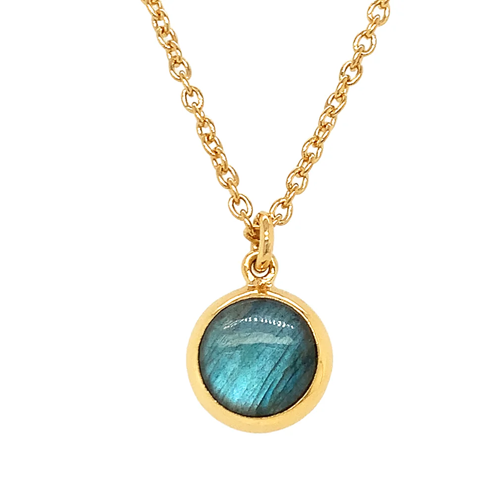Labradorite & Gold Vermeil Necklace - "Dusky Gold" - Image 2