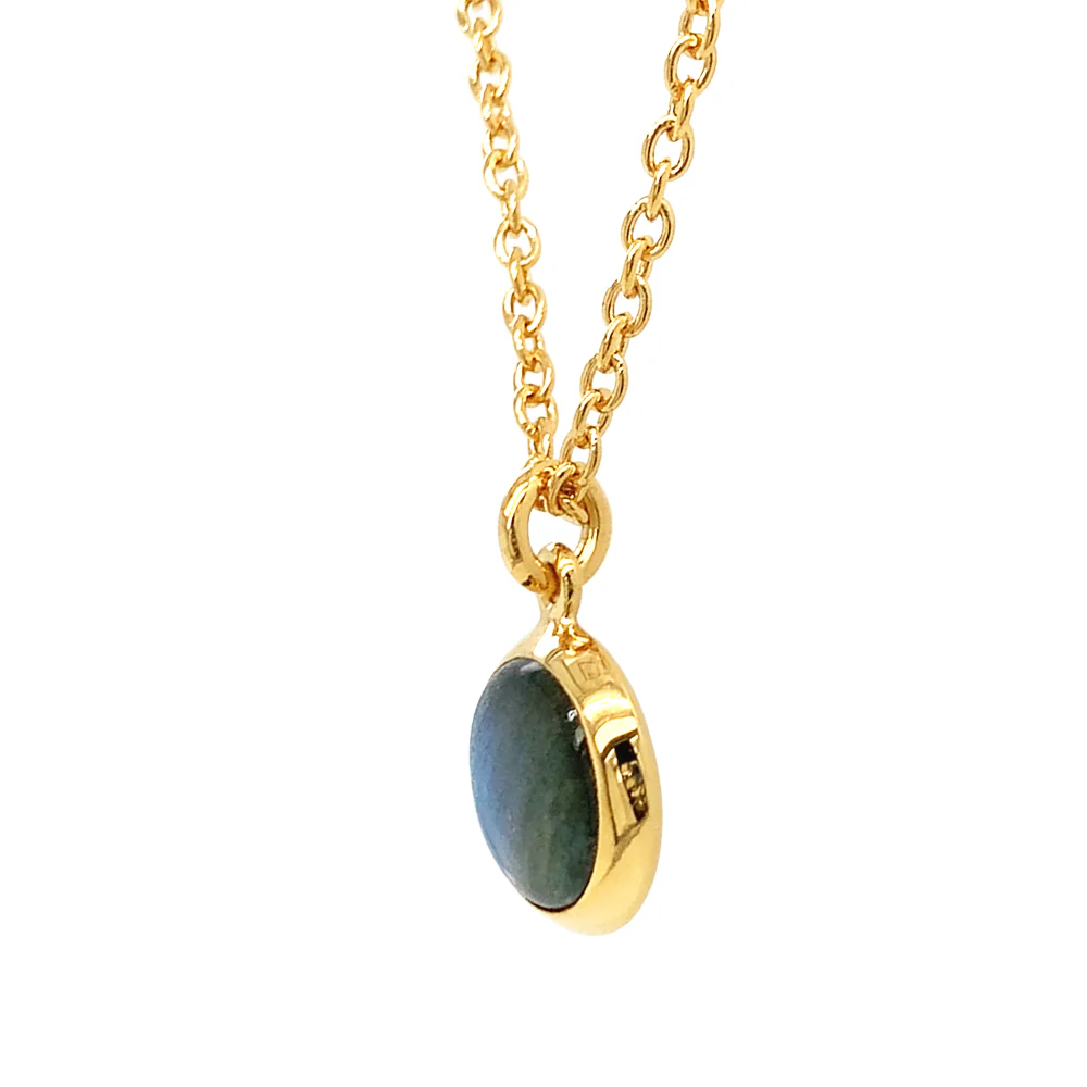 Labradorite & Gold Vermeil Necklace - "Dusky Gold" - Image 3