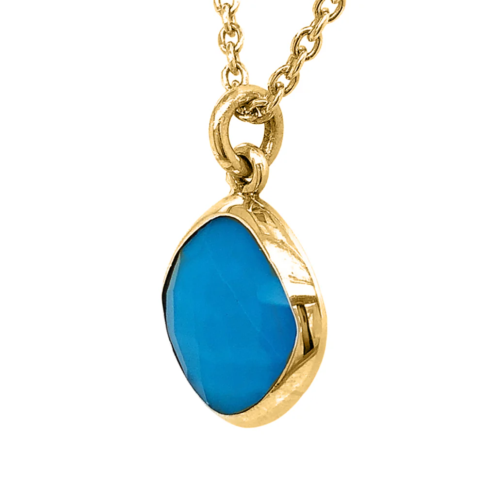 Gold Vermeil & Turquoise Necklace - "Candice" - Image 4